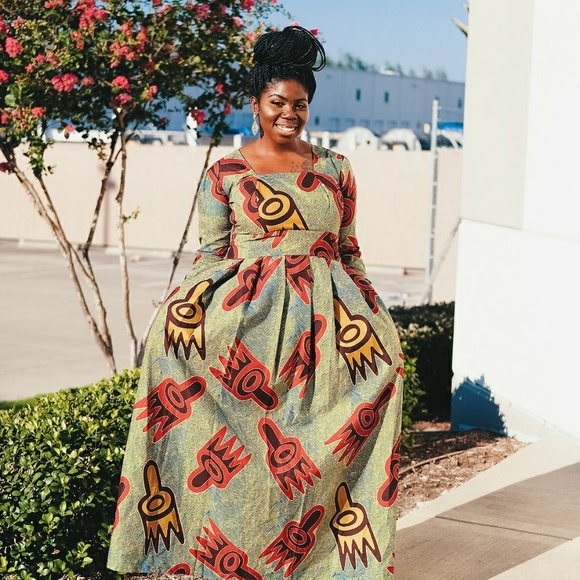 SALE SALESAfrican clothing Ankara long maxi dress - Picture 3 of 4